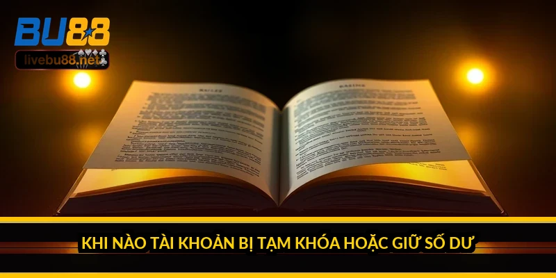 Khi nào tài khoản bị tạm khóa hoặc giữ số dư?